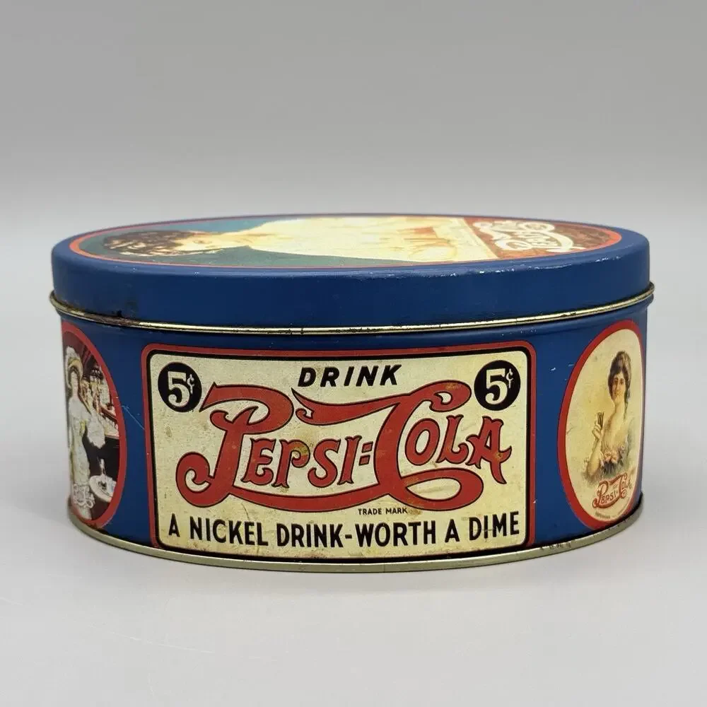 Vintage 1988 Pepsi Cola Oval Metal Tin Collectors 5Cents I Love Its Flavor